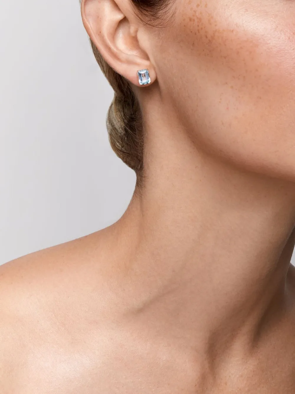 Mateo 14kt Yellow Gold Blue Topaz Stud Earrigs In Gold