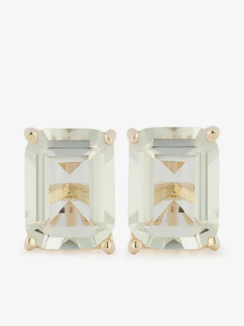 Mateo 14kt yellow gold green amethyst stud earrings