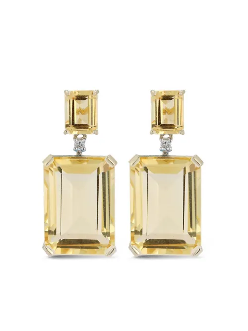 Boucles d'oreilles en 14ct pavées de diamants - Mateo - Modalova