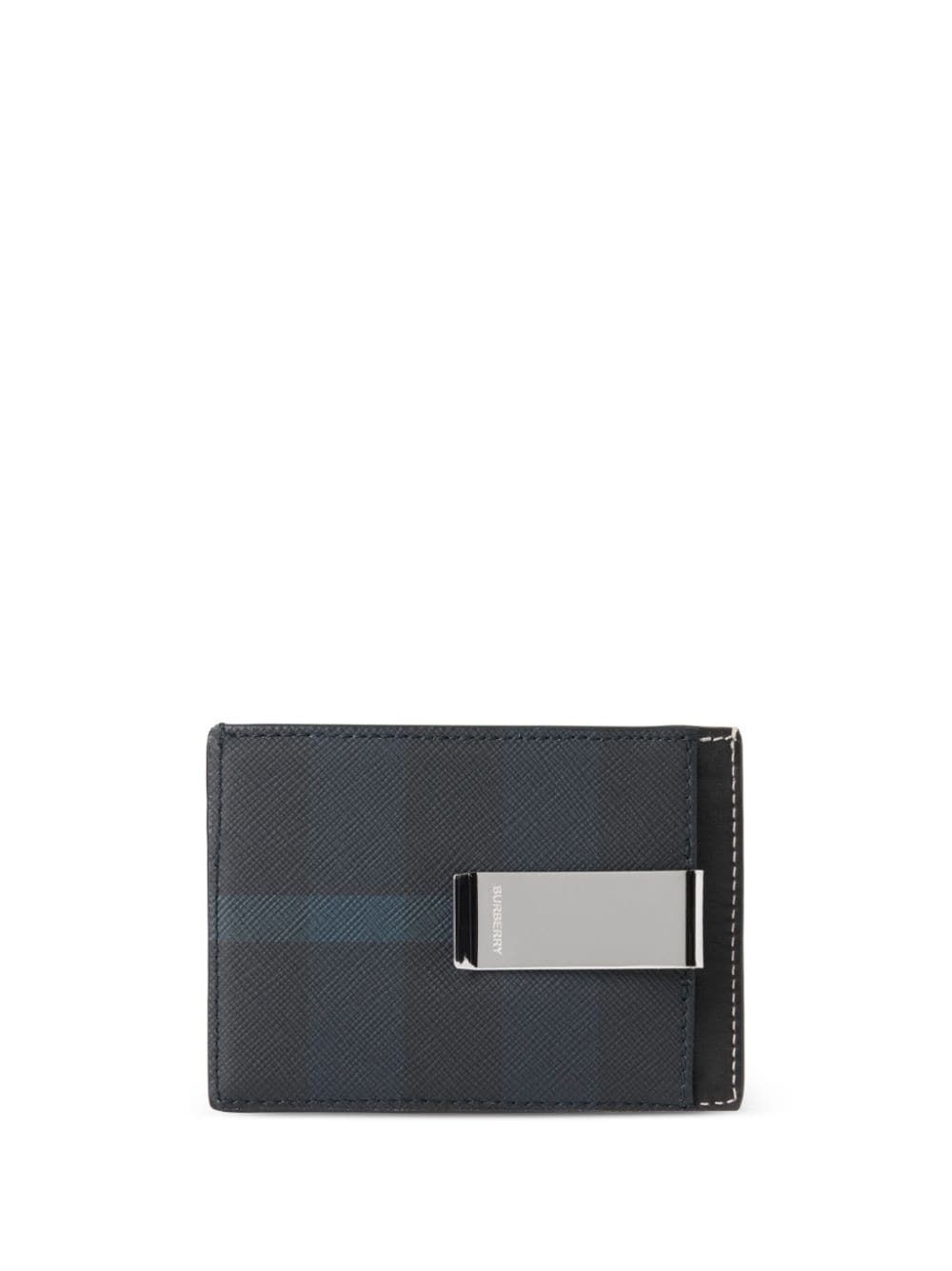 Burberry check-print money-clip wallet - Blauw