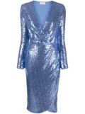 ERMANNO FIRENZE sequined wrap midi dress - Blue