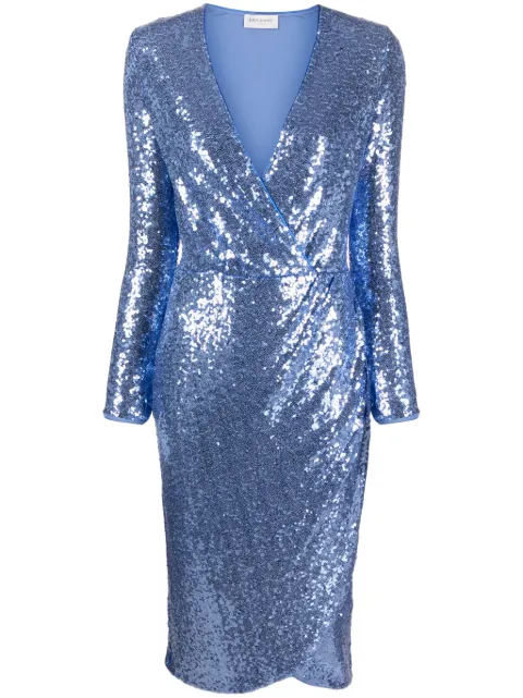 ERMANNO FIRENZE  vestido midi con diseño cruzado y lentejuelas
