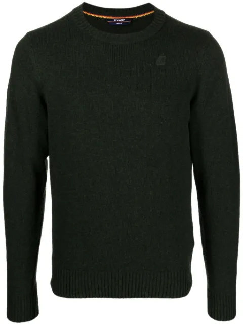 K-Way logo-patch crew-neck jumper