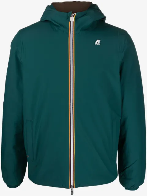 K-Way logo-appliqué hooded jacket 