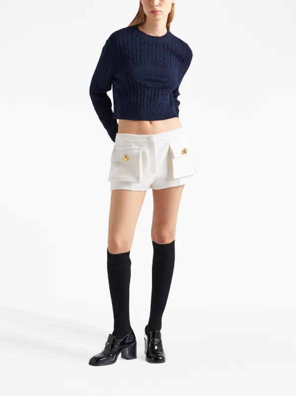 PRADA ネイビー ケーブルニット PRADA ケーブルニットセーター ネイビー