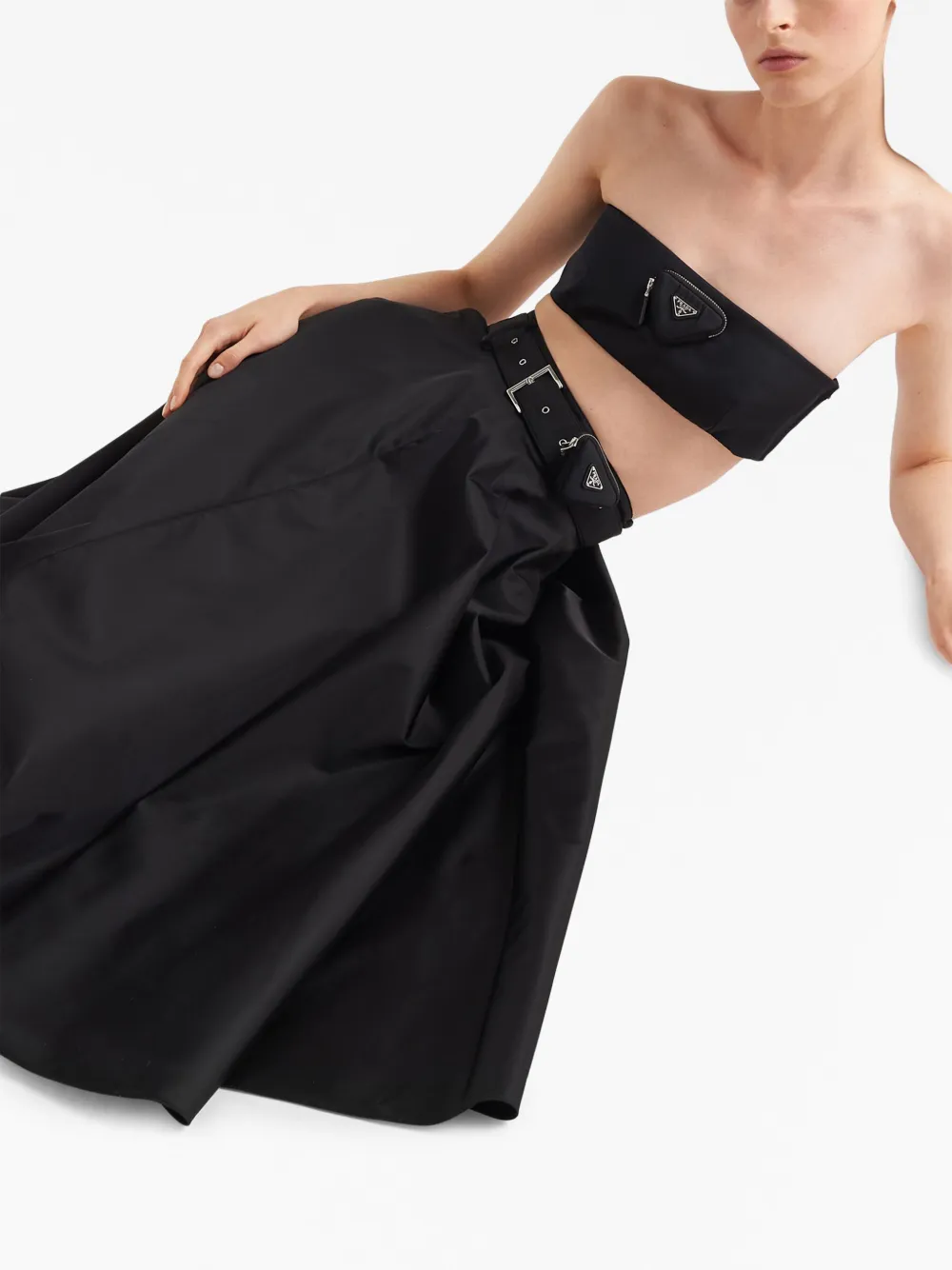 Prada Re-Nylon pouch-embellished Miniskirt | Black | FARFETCH