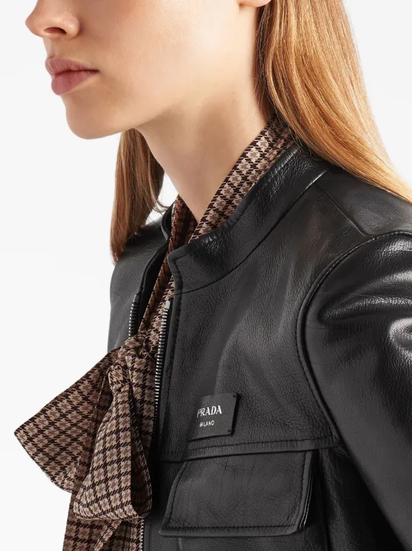 Prada leather jacket discount womens