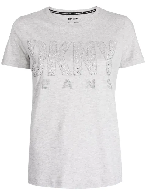 DKNY stud-embellished logo T-shirt