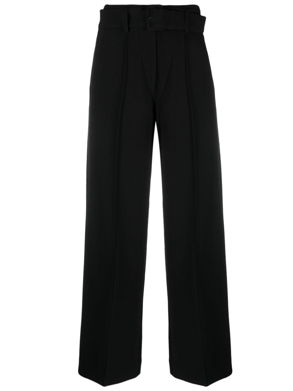 Dkny Belted Straight-leg Trousers In Black