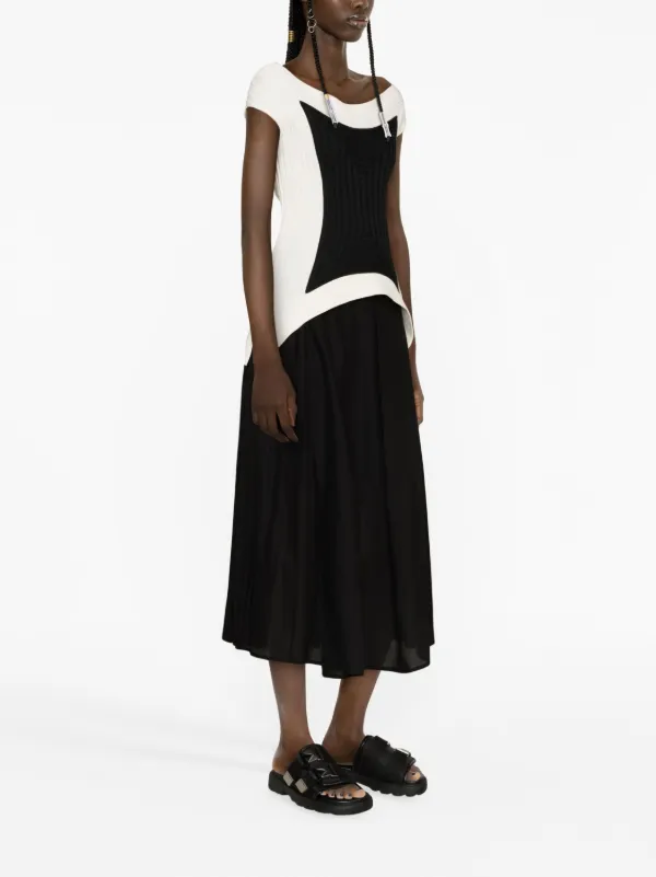 dkny pleated midi skirt