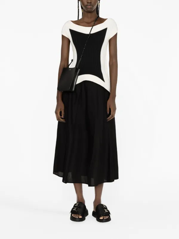 dkny pleated midi skirt