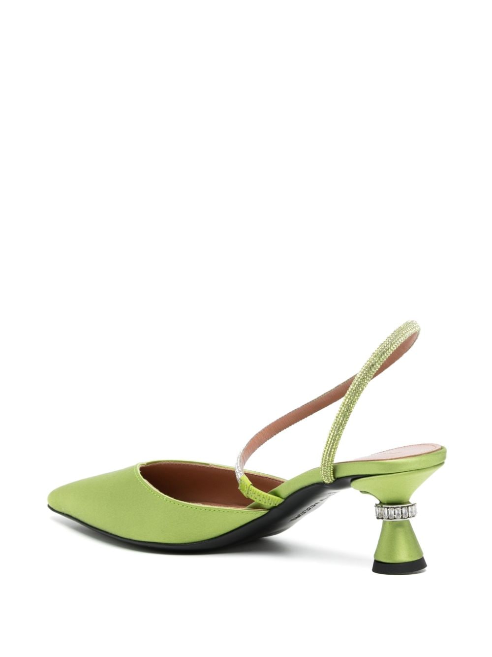 Shop D’accori Saturn 50mm Satin Slingback Pumps In Green