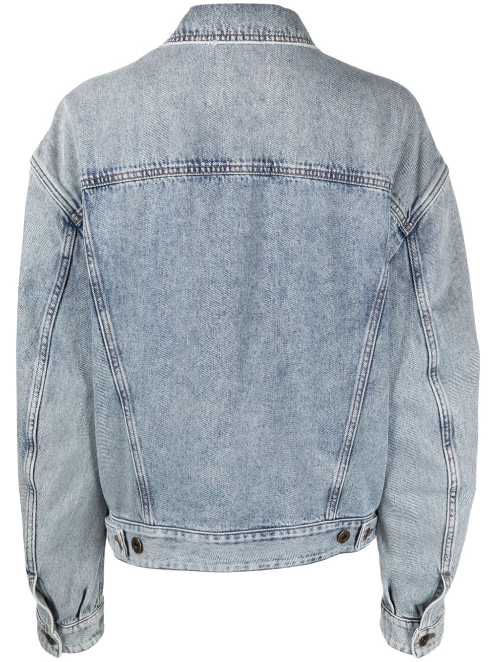 Jacob Cohën logo-embroidered denim jacket - Blauw