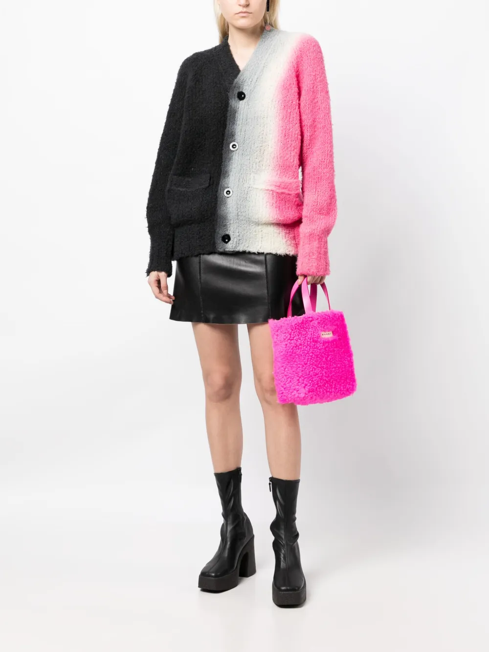 Marni Shopper met logopatch - Roze