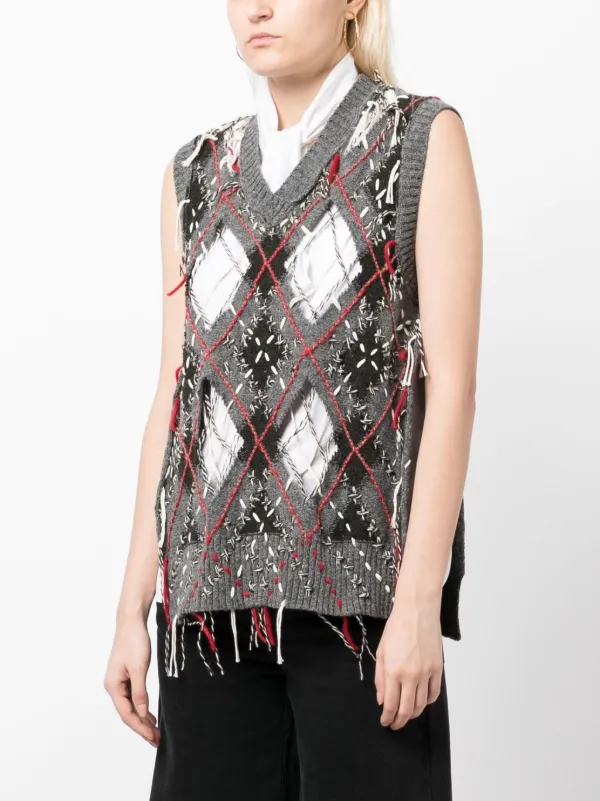 Maison Margiela Knitted V-Neck Tank Top