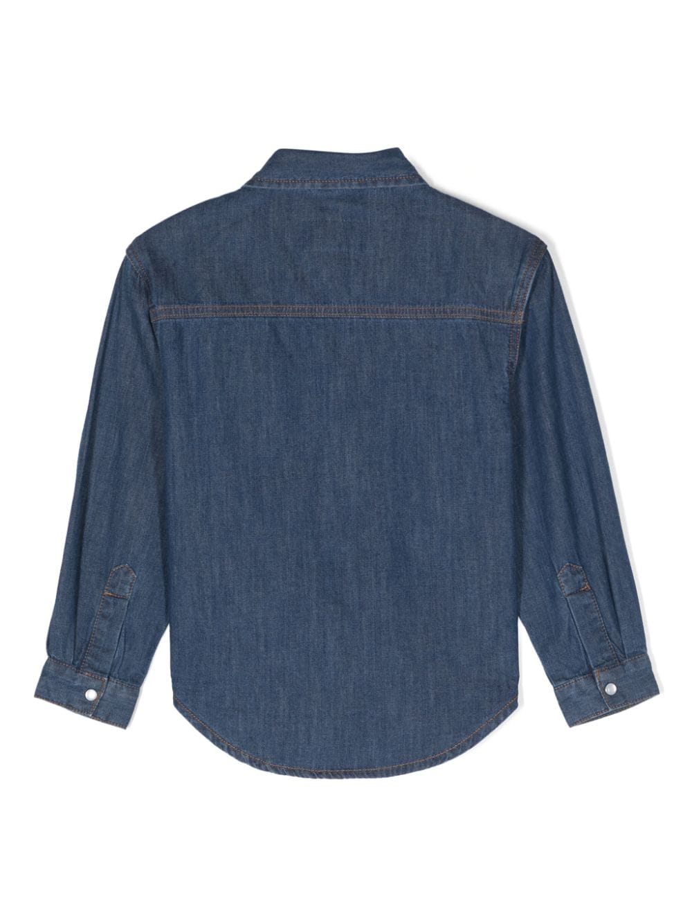 Shop Ermanno Scervino Junior Logo-patch Denim Shirt In Blue