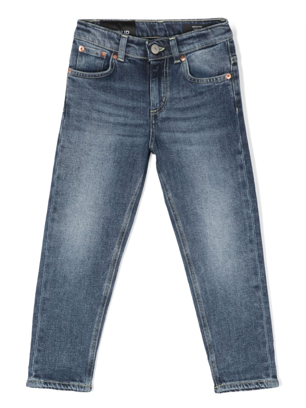 Dondup Kids' Straight-leg Mid-rise Jeans In Blue