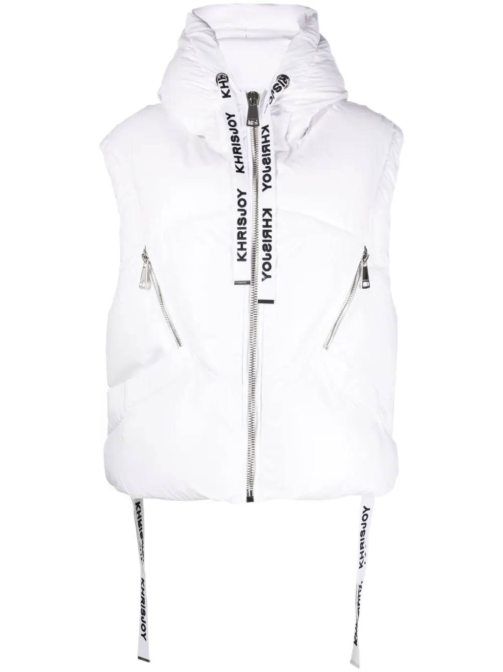 Khrisjoy Puff Iconic Hooded Quilted Gilet In White