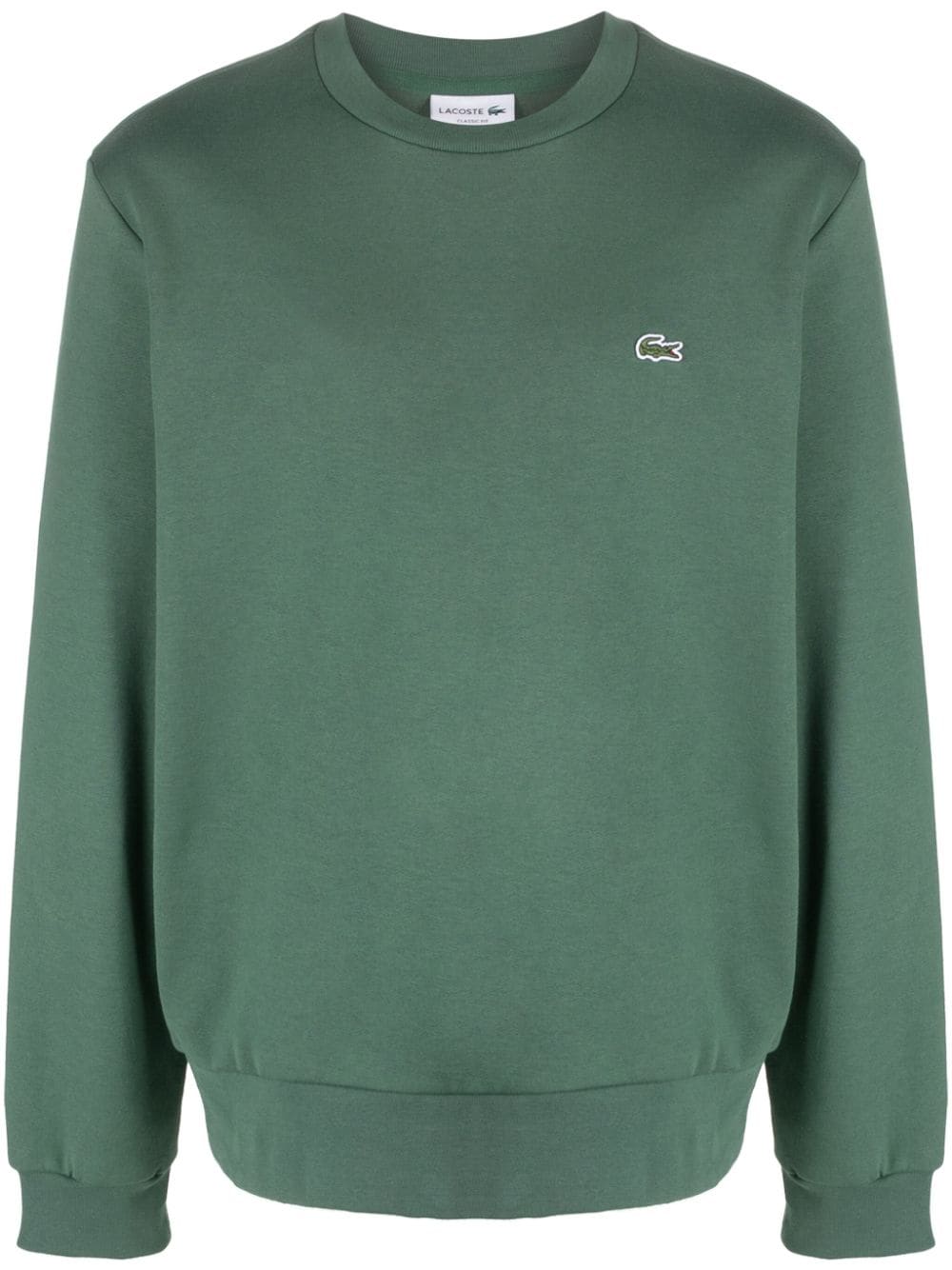 Shop Lacoste Logo-patch Long-sleeved Sweatshirt In Green