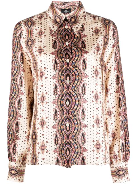 ETRO paisley-print long-sleeve silk shirt Women