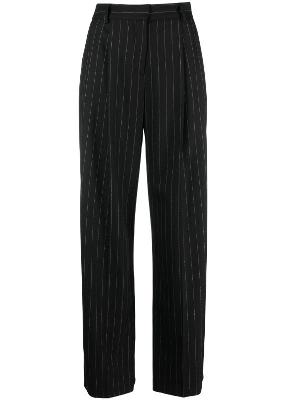 PINSTRIPE PANTS - Black