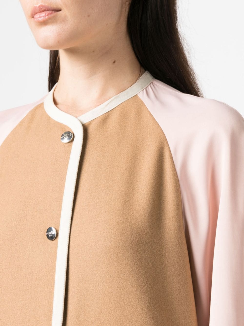 Shop Ports 1961 Pastel Colour-block Single-breasted Coat In Neutrals