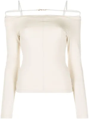 jacquemus オフショルダートップス　S Jacquemus Le Sierra オフショルダー トップ | ニュートラル | FARFETCH JP