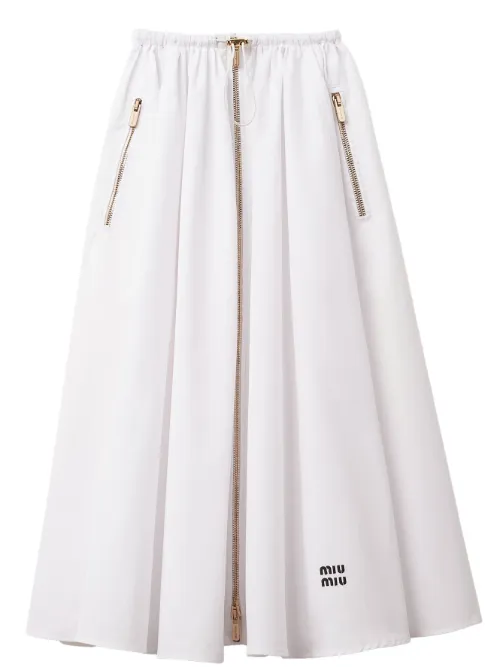 Chemise en coton à logo brodé - Miu Miu - Modalova