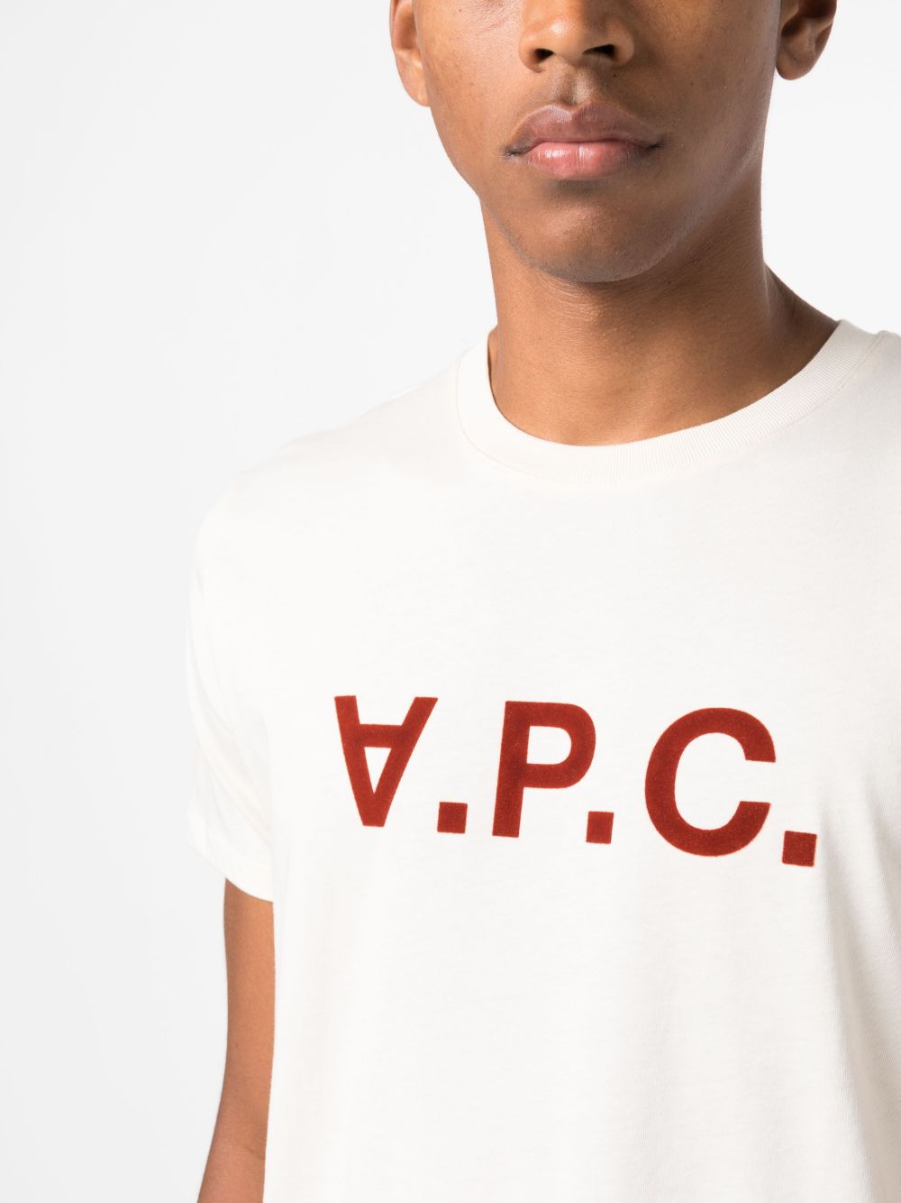 Shop Apc Vpc Flocked-logo T-shirt In Nude