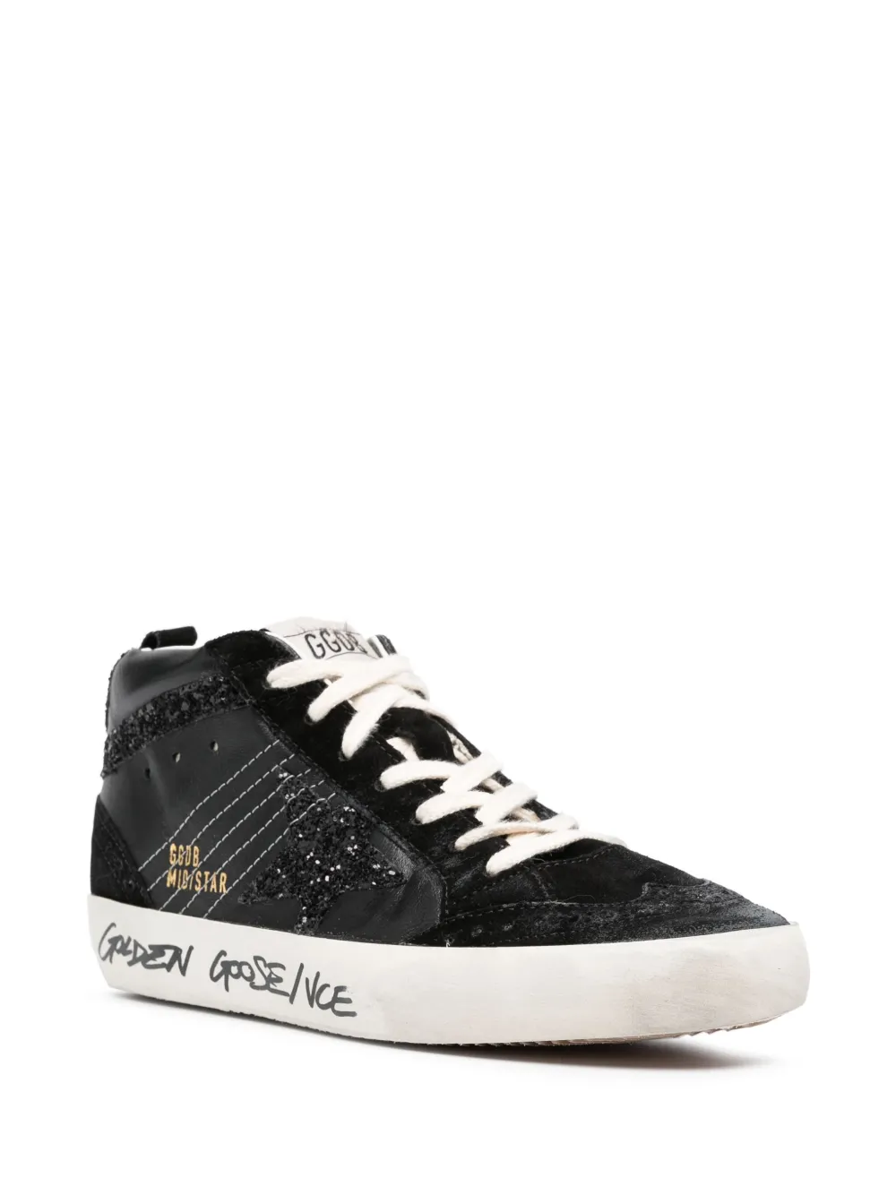 Golden Goose Mid Star leather sneakers - Zwart