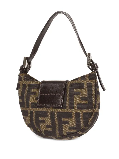 Fendi Pre-Owned 1990-2000 Zucca mini FF plaque handbag 230526673009 - 1