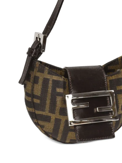 Fendi Pre-Owned 1990-2000 Zucca mini FF plaque handbag 230526673009 - 2