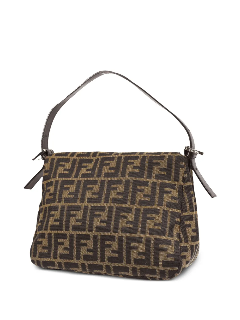 Fendi Pre-Owned 1990-2000s pre-owned Zucca handtas met logo-plakkaat - Bruin