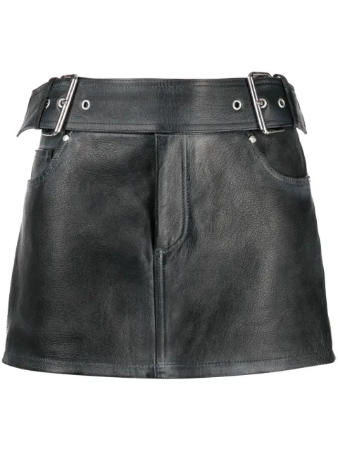 Blumarine belted leather miniskirt