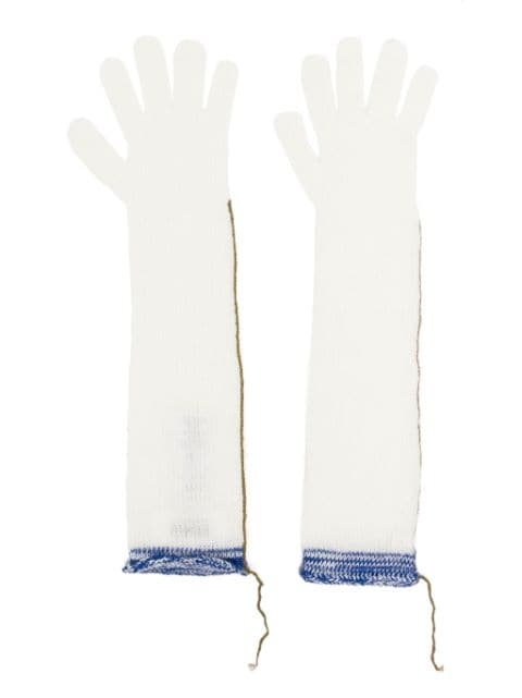 MM6 Maison Margiela contrast-stitch open-knit gloves