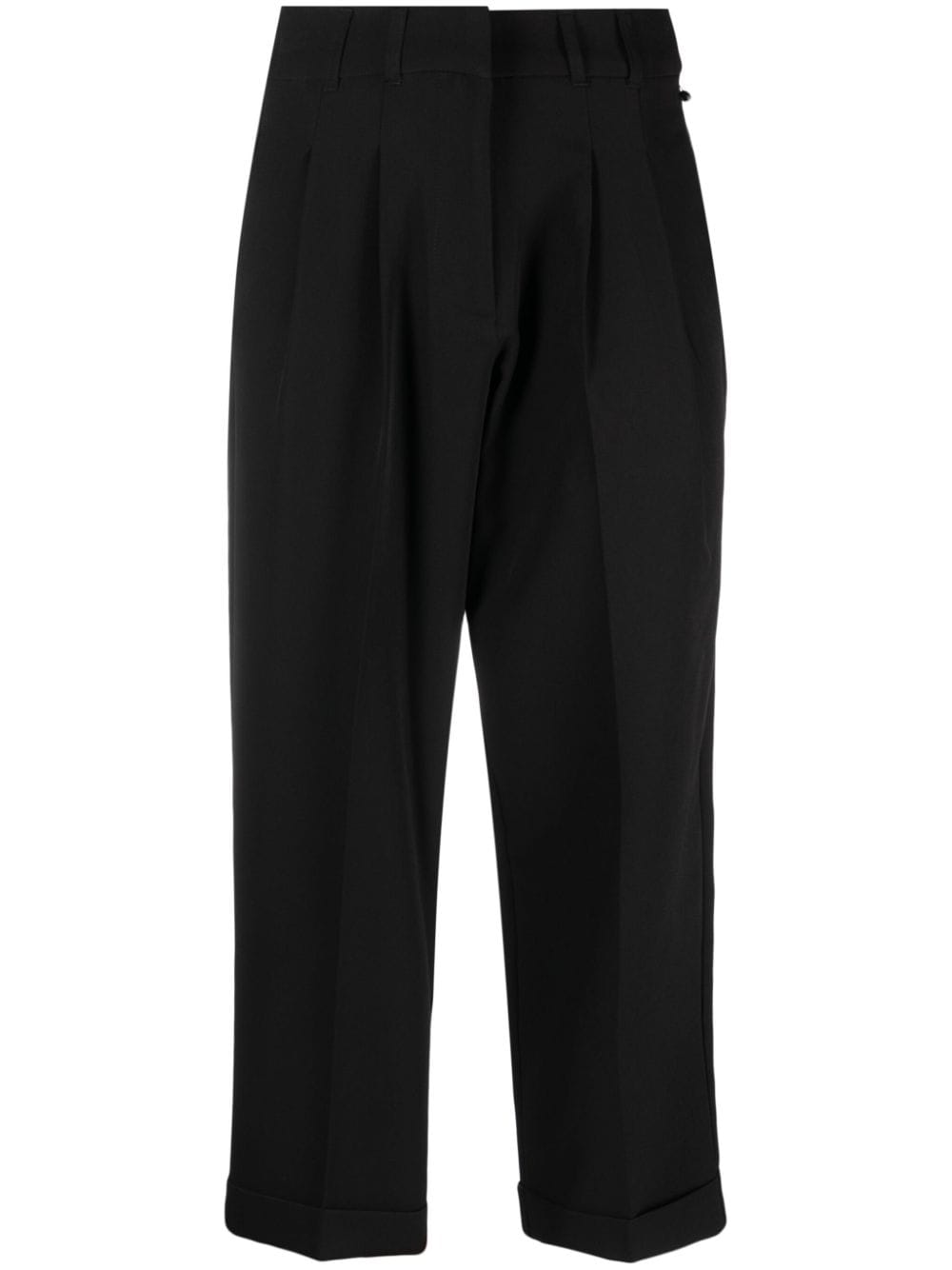 Dkny High-waist Tapered Trousers In Black