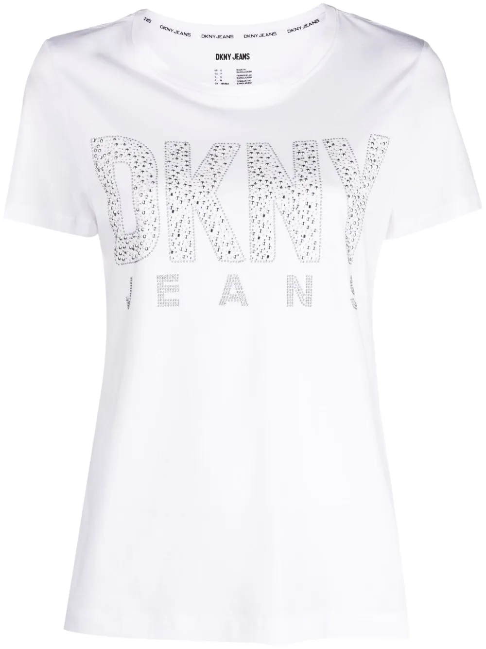 Shop Dkny Stud-embellished Short-sleeve T-shirt In White