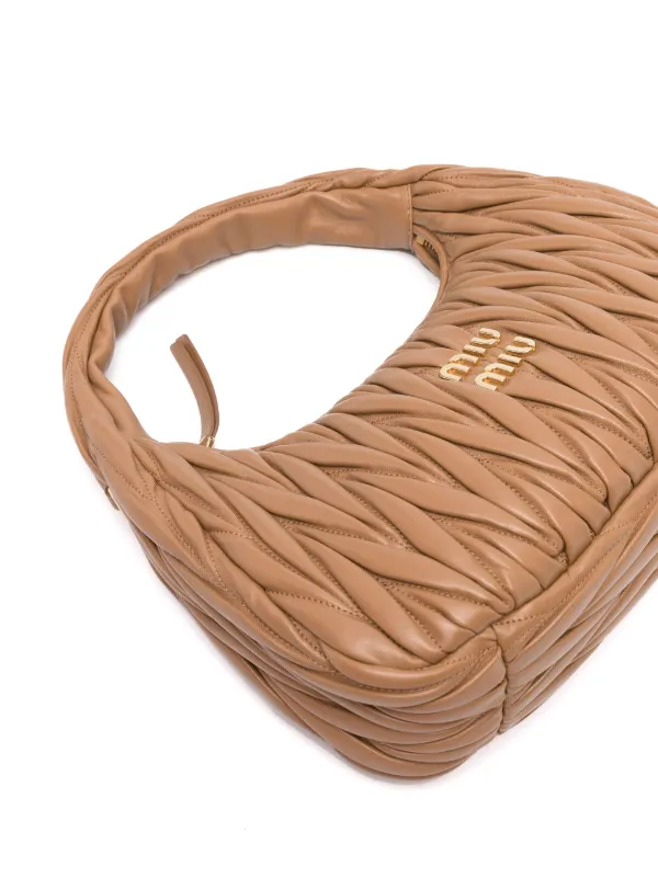 Miu Miu Wander Matelassé Shoulder Bag | Brown | FARFETCH