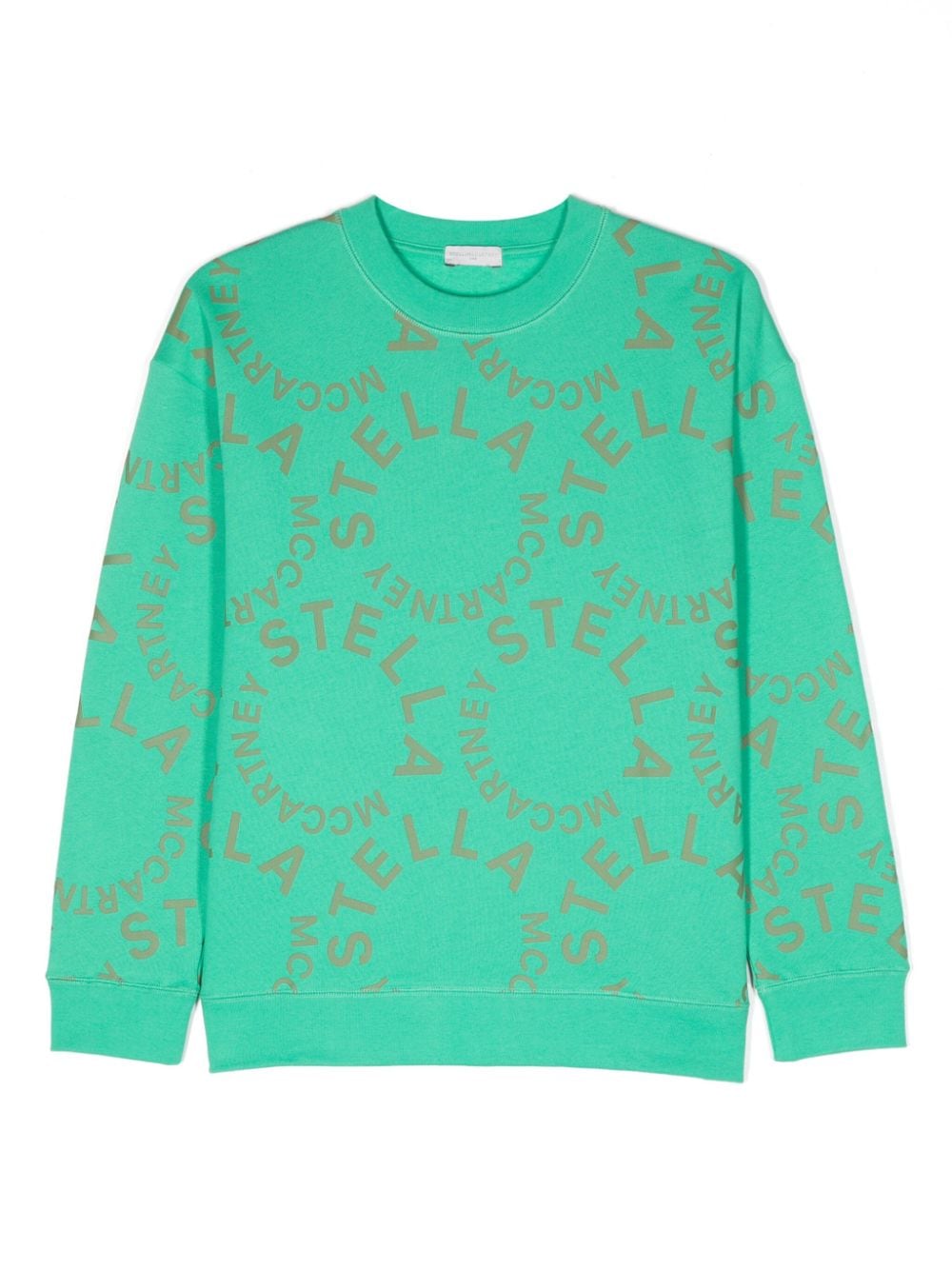 Image 1 of Stella McCartney Kids logo-print crew-neck sweatshirt