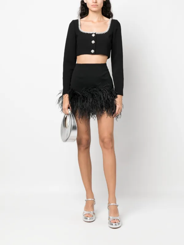 Self-Portrait crystal-embellished Cropped Top | Black | FARFETCH