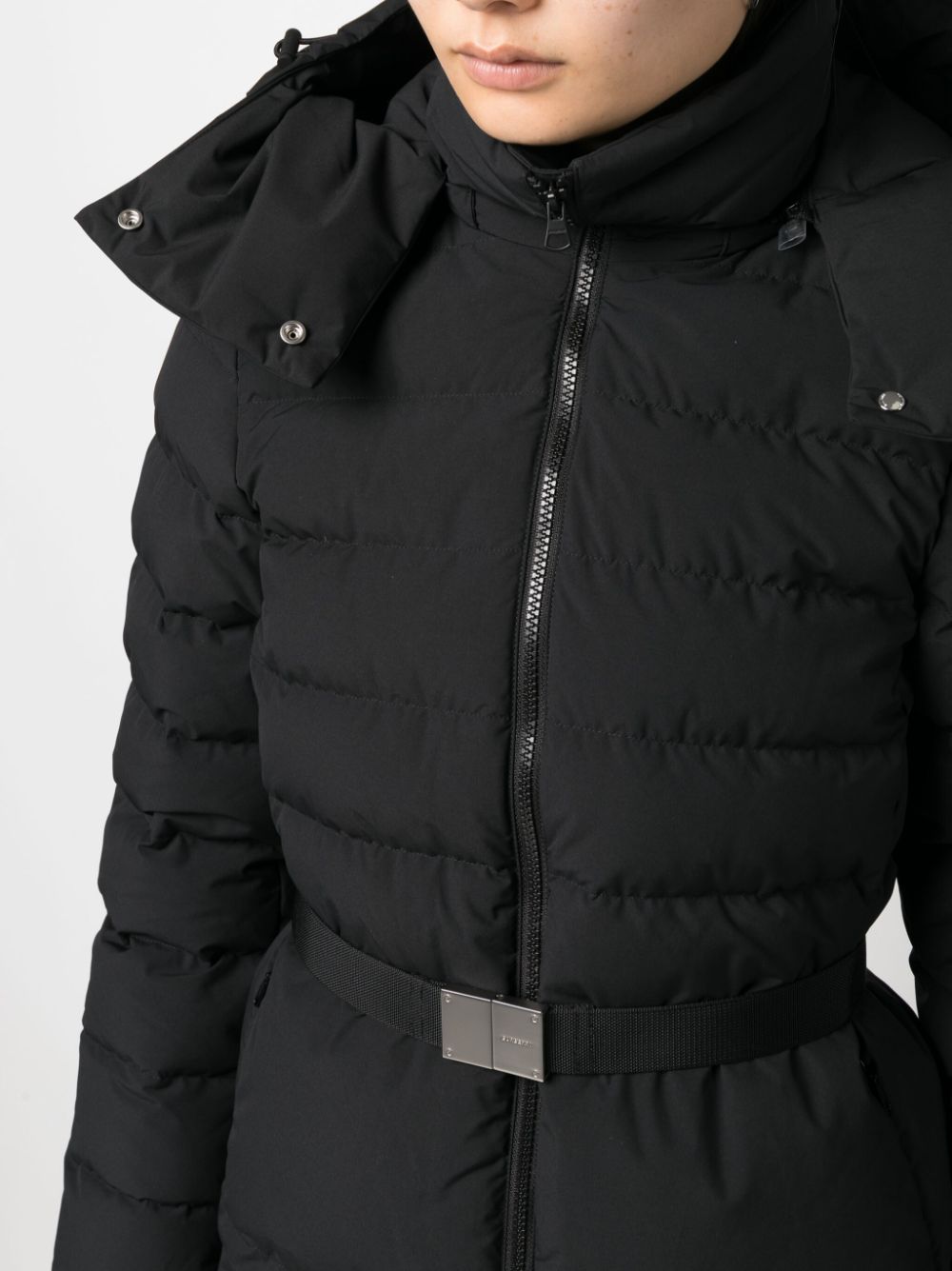 Burberry belted hooded padded jacket Women