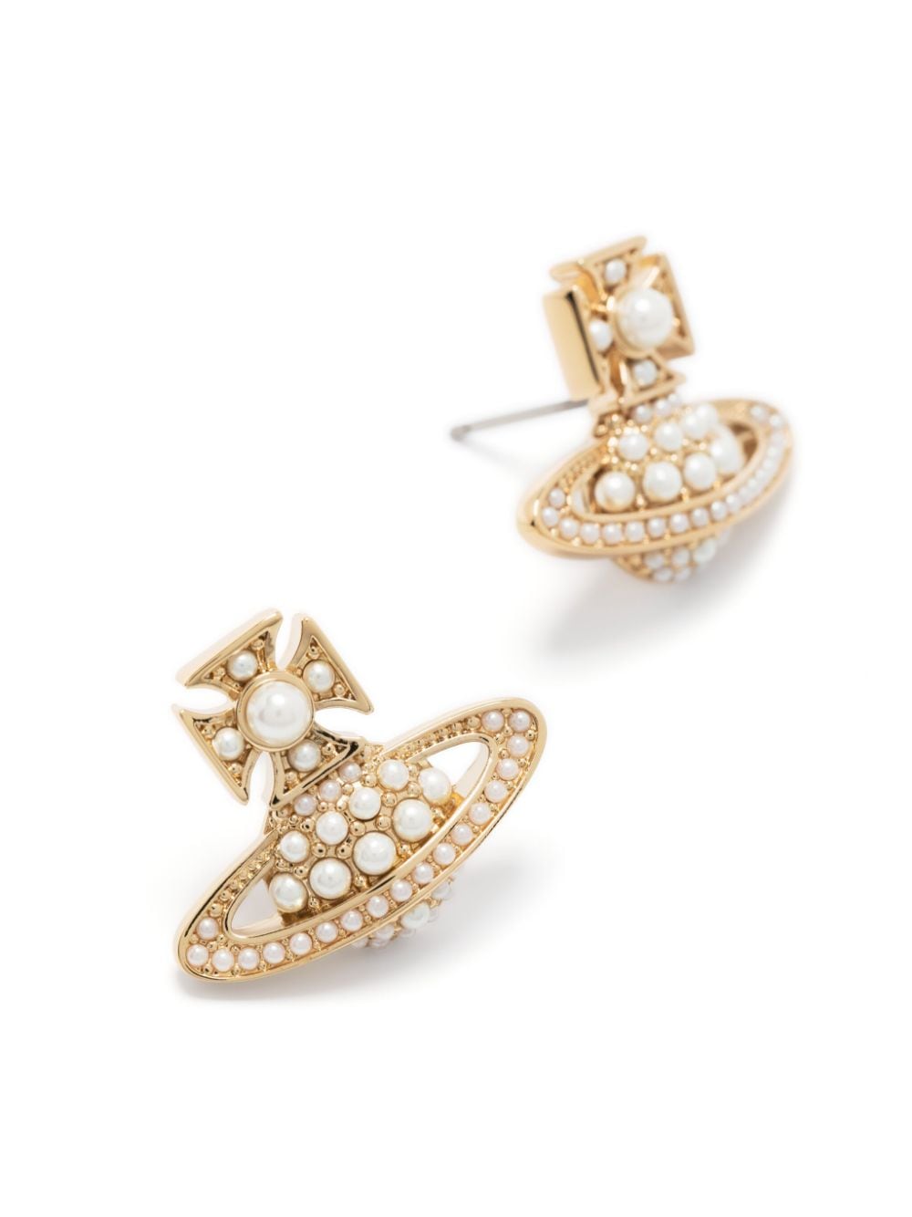 Shop Vivienne Westwood Luzia Bas Relief Stud Earrings In Gold