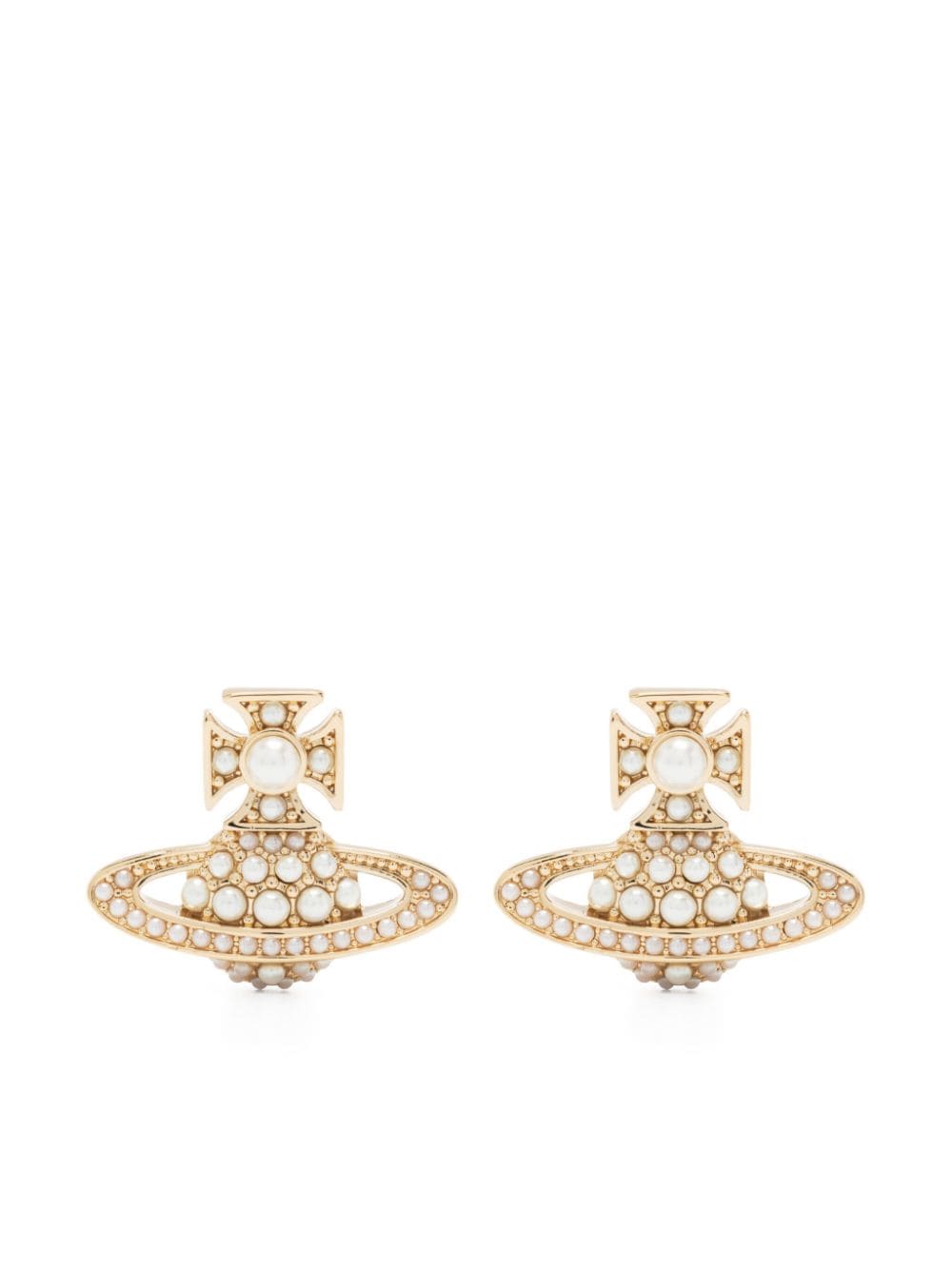 Vivienne Westwood Luzia Bas Relief Stud Earrings In Gold