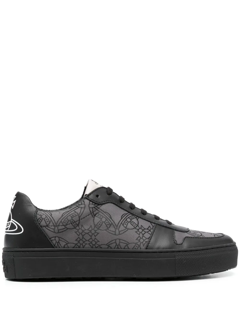 Vivienne Westwood Orb-print leather sneakers – Black