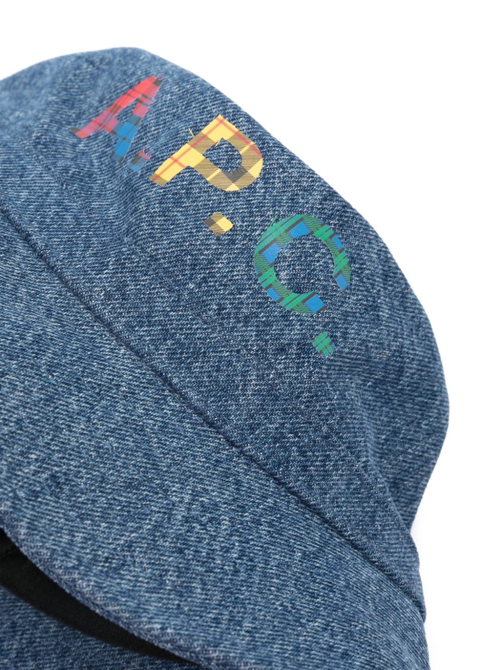 Shop Apc Logo-print Bucket Hat In Blue