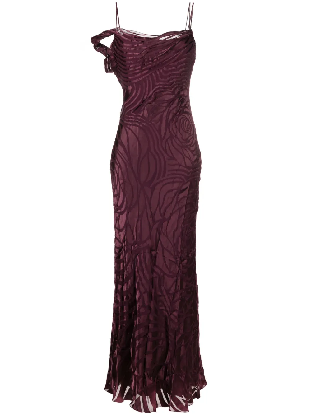 Alberta Ferretti robe longue à ourlet satiné - Violet Alberta Ferretti robe longue à ourlet satiné - Violet