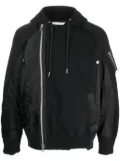 sacai Sponge side-zip hoodie - Black