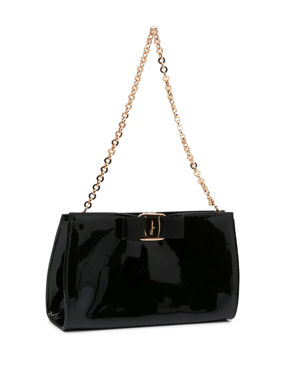 Ferragamo Pre-Owned - Vara patent shoulder bag - women - Leather - One Size - Black 2