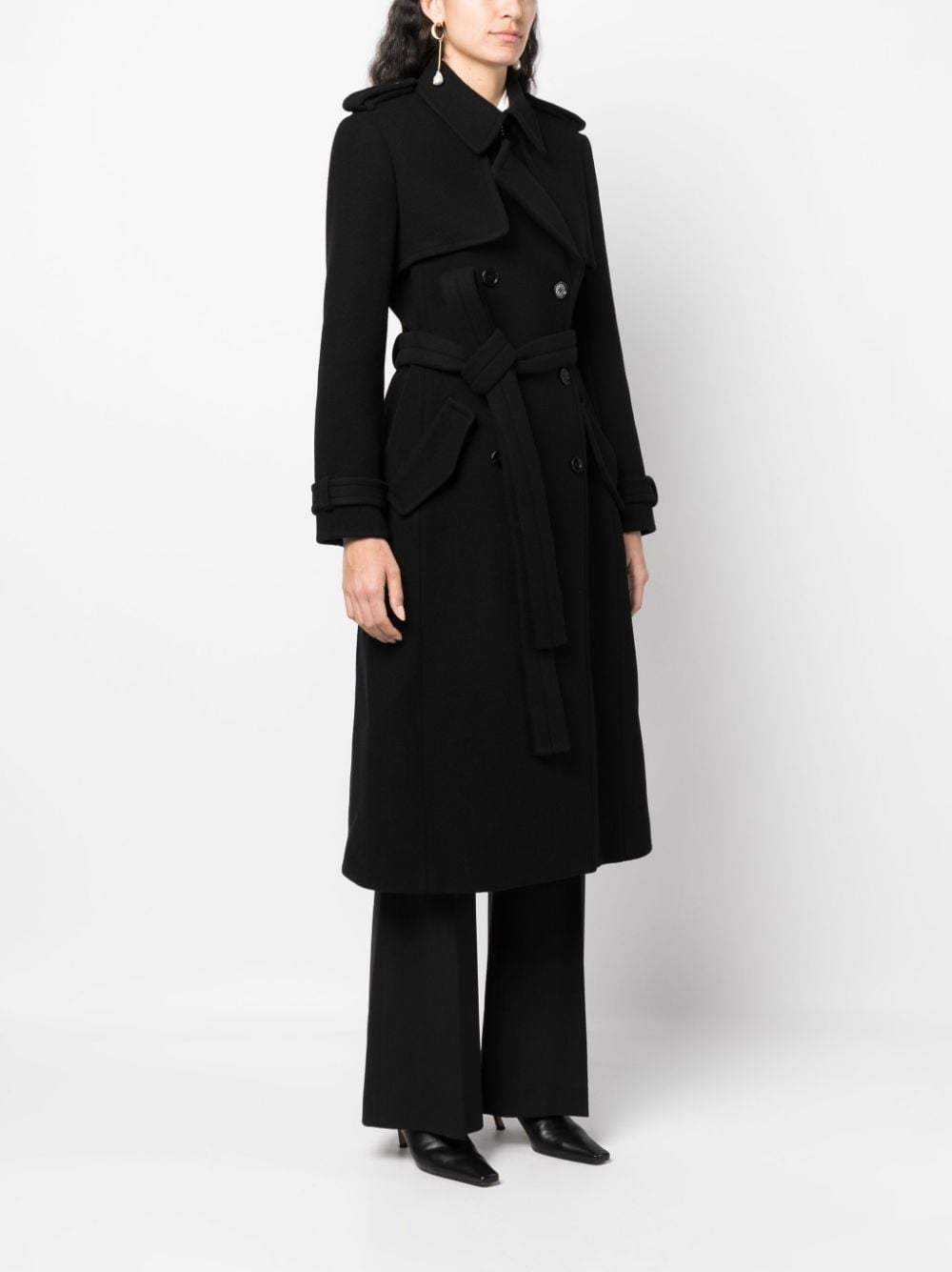 Shop Chloé Double-breasted Trench Coat In Black