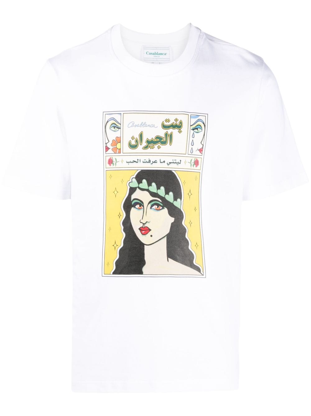 Casablanca La Femme-print Organic Cotton T-Shirt - White